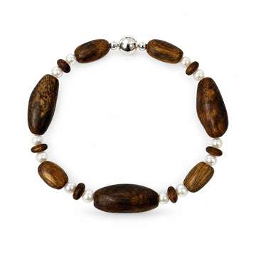 Adjustable Hainan qinan agarwood and pearl bracelet