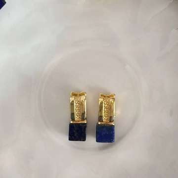 Square natural lapis lazuli stud earrings