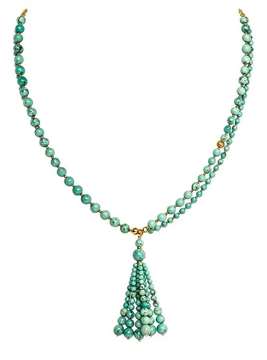 Natural turquoise convertible necklace with gold-tone magnetic clasp