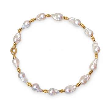 50 cm natural freshwater baroque pearl necklace