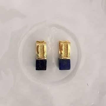 Square natural lapis lazuli stud earrings